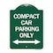 Signmission Compact Car Parking W/ Bidirectional Arrow, Green & White Aluminum Sign, 18" x 24", GW-1824-24253 A-DES-GW-1824-24253 - alternate 1
